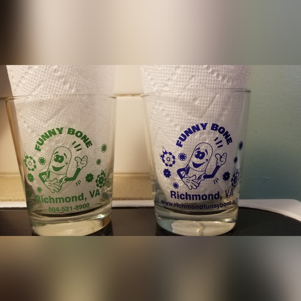 The Funny Bone Comedy Club Vintage Drink Glasses